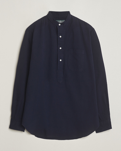 Herren |  | Gitman Vintage | Tonal Seersucker Popover Shirt Navy