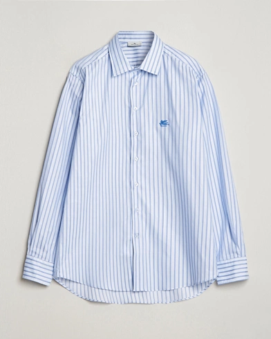 Herren |  | Etro | Slim Fit Striped Cotton Shirt Light Blue