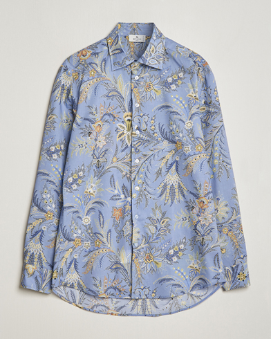 Herren |  | Etro | Slim Fit Floral Print Shirt Azzurro