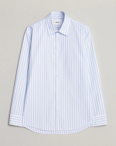 Herren |  | NN07 | Freddy Poplin Striped Shirt Blue/White