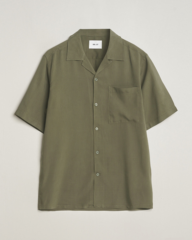 Herren | Neu im Onlineshop | NN07 | Julio Ripstop Short Sleeve Shirt Capers Green