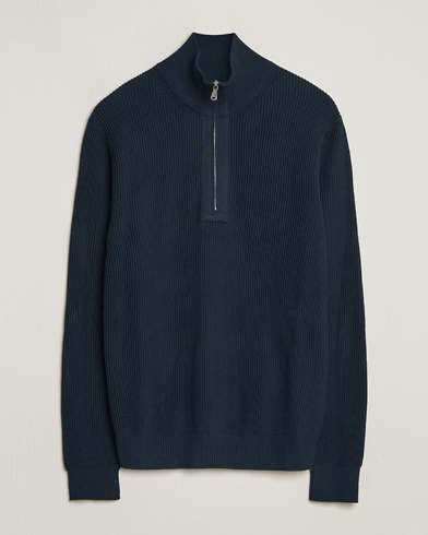 Herren |  | J.Lindeberg | Alex Half Zip Organic Cotton Sweater Navy
