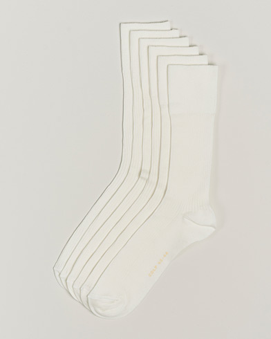  6-Pack Cotton Rib Socks White