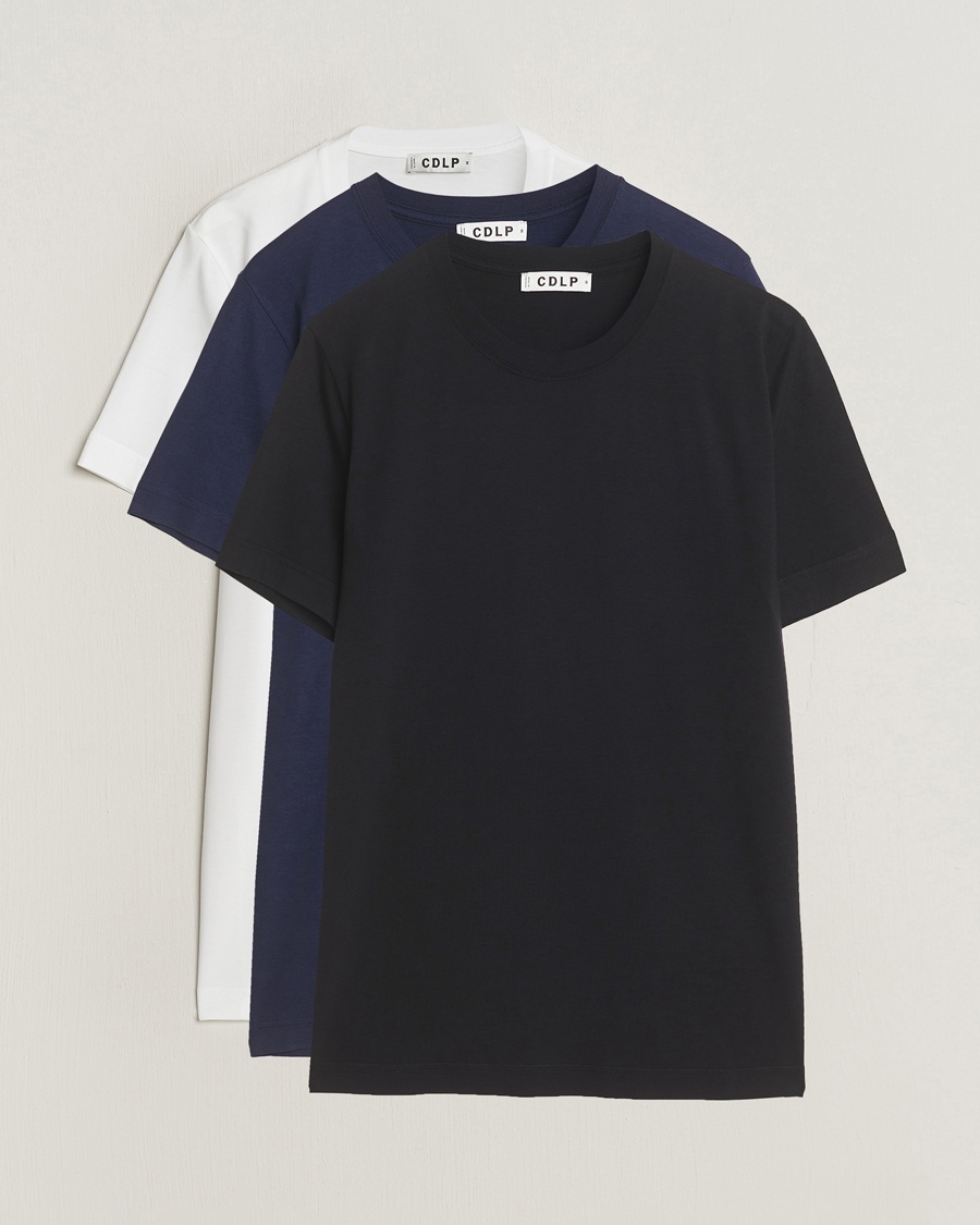 Herren | Multipack | CDLP | 3-Pack Midweight T-Shirt White/Navy/Black