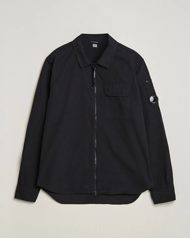 Herren |  | C.P. Company | Garment Dyed Gabardine Zip Shirt Jacket Black