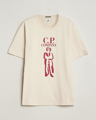 Herren |  | C.P. Company | Mercerized Heavy Cotton Logo T-Shirt Ecru