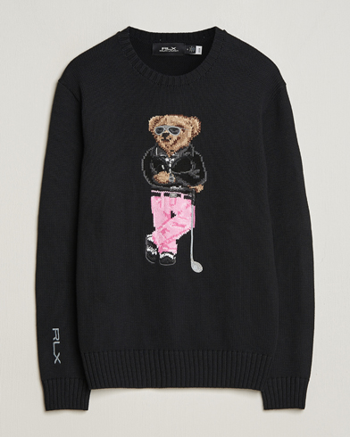 Herren |  | RLX Ralph Lauren | Bear Golfer Knitted Sweater Polo Black