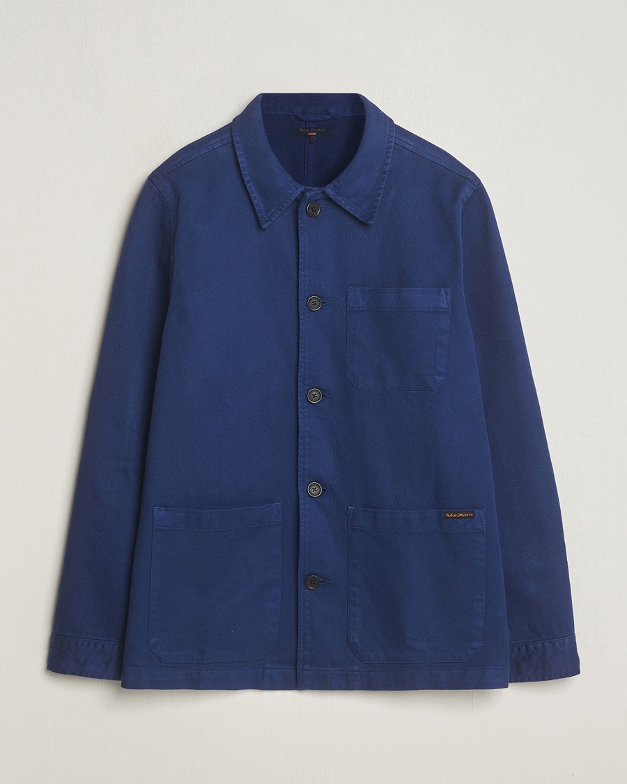 Herren | Frühlingsjacken | Nudie Jeans | Barney Worker Overshirt Mid Blue