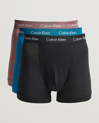 Herren |  | Calvin Klein | Cotton Stretch Trunk 3-pack Black/Rose/Ocean