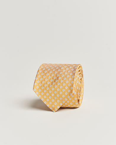 Herren |  | Kiton | Micro Flower Silk Tie Yellow