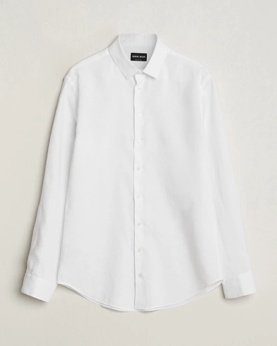  Slim Fit Linen Shirt White