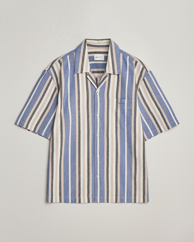 Herren |  | GANT | Relaxed Fit Wide Stripe Short Sleeve Shirt Rich Blue