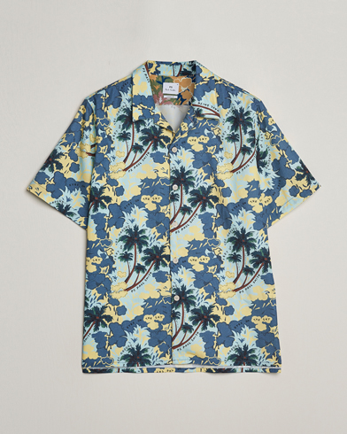 Herren |  | PS Paul Smith | Prined Flower Resort Short Sleeve Shirt Blue