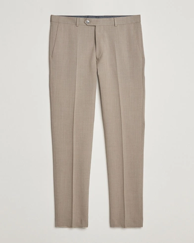  Denz Structured Wool Trousers Beige