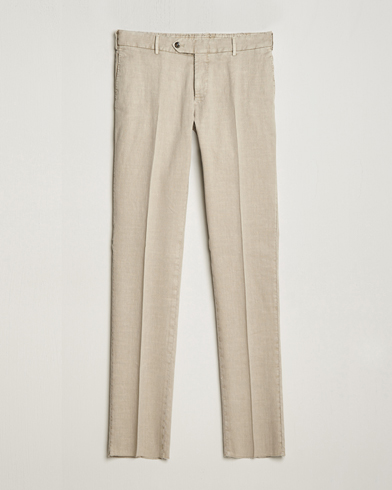 Herren |  | PT01 | Slim Fit Linen Drawstring Pants Light Beige