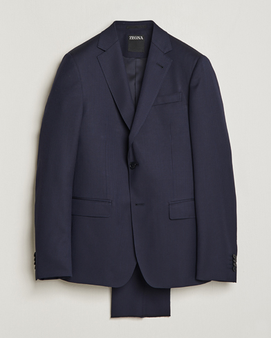 Herren |  | Zegna | Tailored Wool Striped Suit Navy