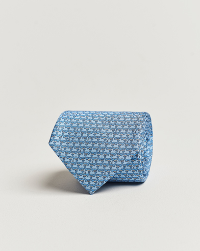 Herren |  | Zegna | Animal Print Silk Tie Light Blue