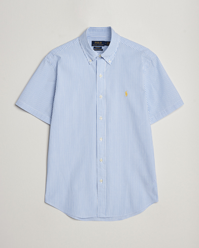  Seersucker Short Sleeve Striped Shirt Blue/White