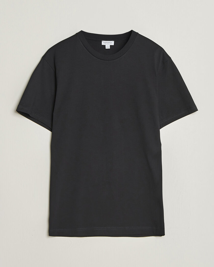 Sunspel Riviera Midweight T-Shirt Black – Schwarz