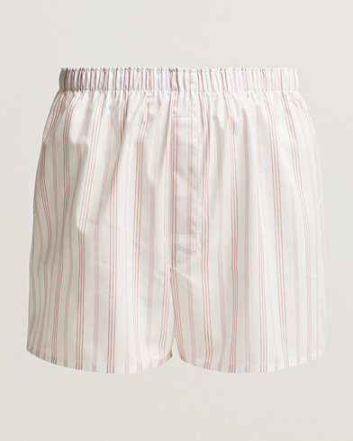 Herren |  | Sunspel | Woven Cotton Boxers Pale Pink Stripe