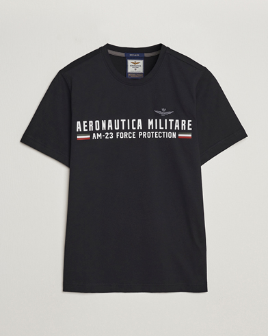 Herren |  | Aeronautica Militare | Logo Crew Neck T-Shirt Jet Black