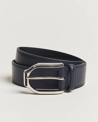 Herren |  | Ralph Lauren Purple Label | Darwin Leather Belt Navy Calf