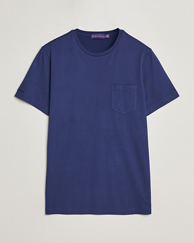 Herren |  | Ralph Lauren Purple Label | Garment Dyed Cotton T-Shirt Spring Navy