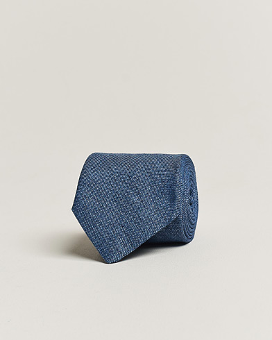 Herren |  | Amanda Christensen | Hopsack Linen 8cm Tie Denim Blue