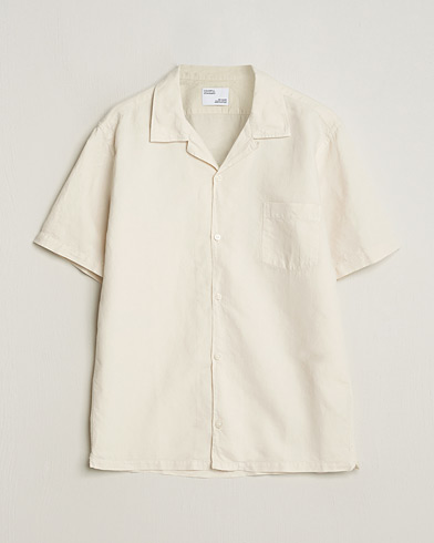  Cotton/Linen Short Sleeve Shirt Ivory White