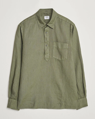  Linen Popover Shirt Military