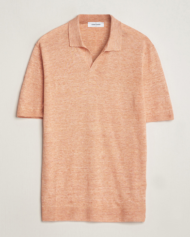 Herren | Gran Sasso | Gran Sasso | Knitted Linen Polo Orange