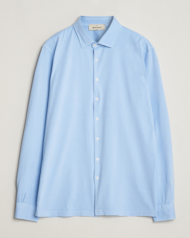 Herren |  | Gran Sasso | Washed Cotton Jersey Shirt Light Blue