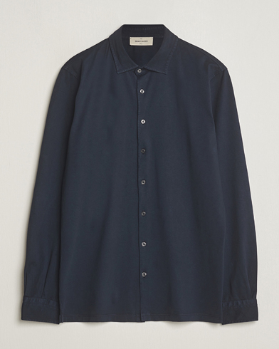 Herren | Gran Sasso | Gran Sasso | Washed Cotton Jersey Shirt Navy