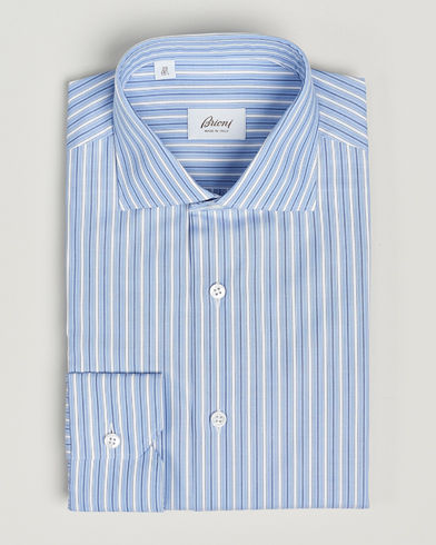 Herren | Brioni | Brioni | Slim Fit Dress Shirt Blue Stripe