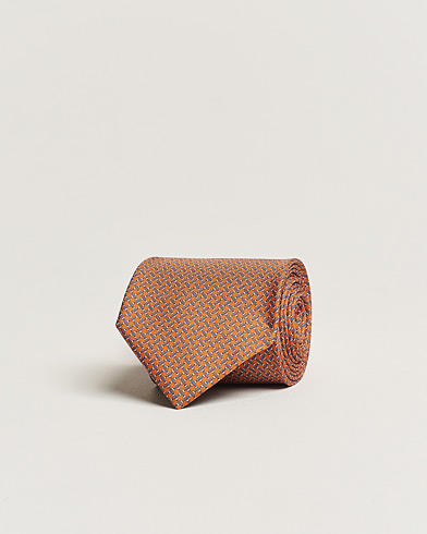 Herren | Brioni | Brioni | Printed Silk Tie Orange