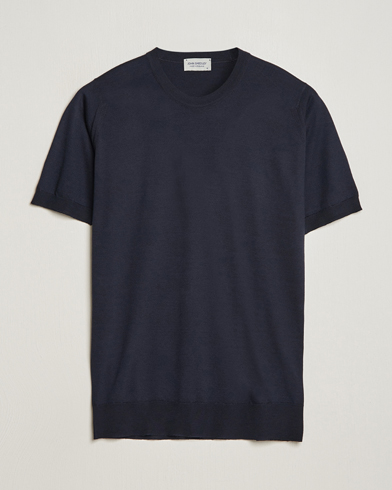 Herren |  | John Smedley | Hilcote Wool/Sea Island Cotton T-Shirt Navy