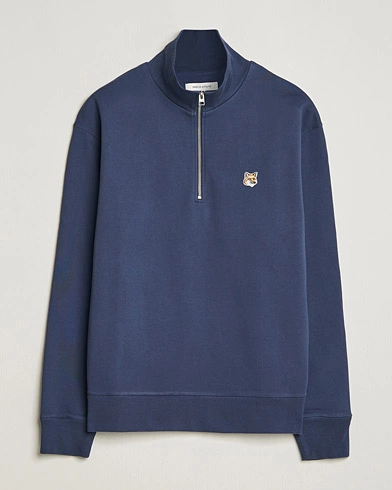 Herren |  | Maison Kitsuné | Fox Head Half Zip Sweatshirt Ink Blue