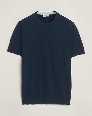 Herren | Italian Department | Altea | Extrafine Cotton Knit T-Shirt Navy