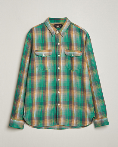 Herren |  | RRL | Preston Double Pocket Shirt Green/Yellow
