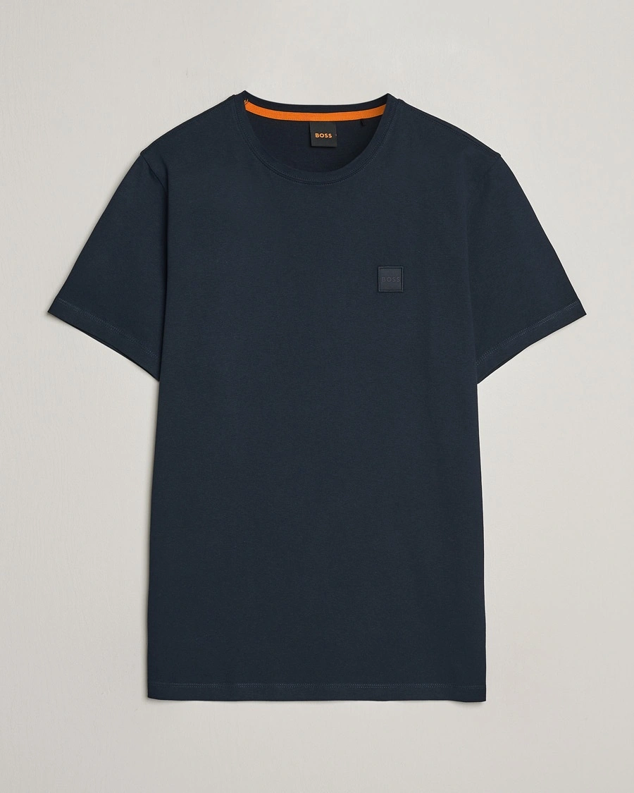 Herren | T-Shirts | BOSS ORANGE | Tales Logo Crew Neck T-Shirt Dark Blue
