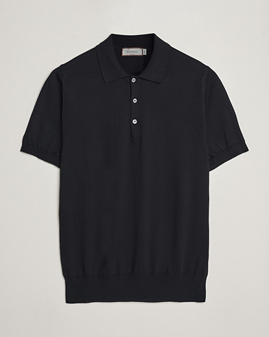 Herren |  | Canali | Cotton Short Sleeve Polo Black