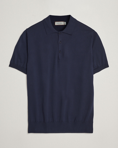 Herren |  | Canali | Cotton Short Sleeve Polo Navy