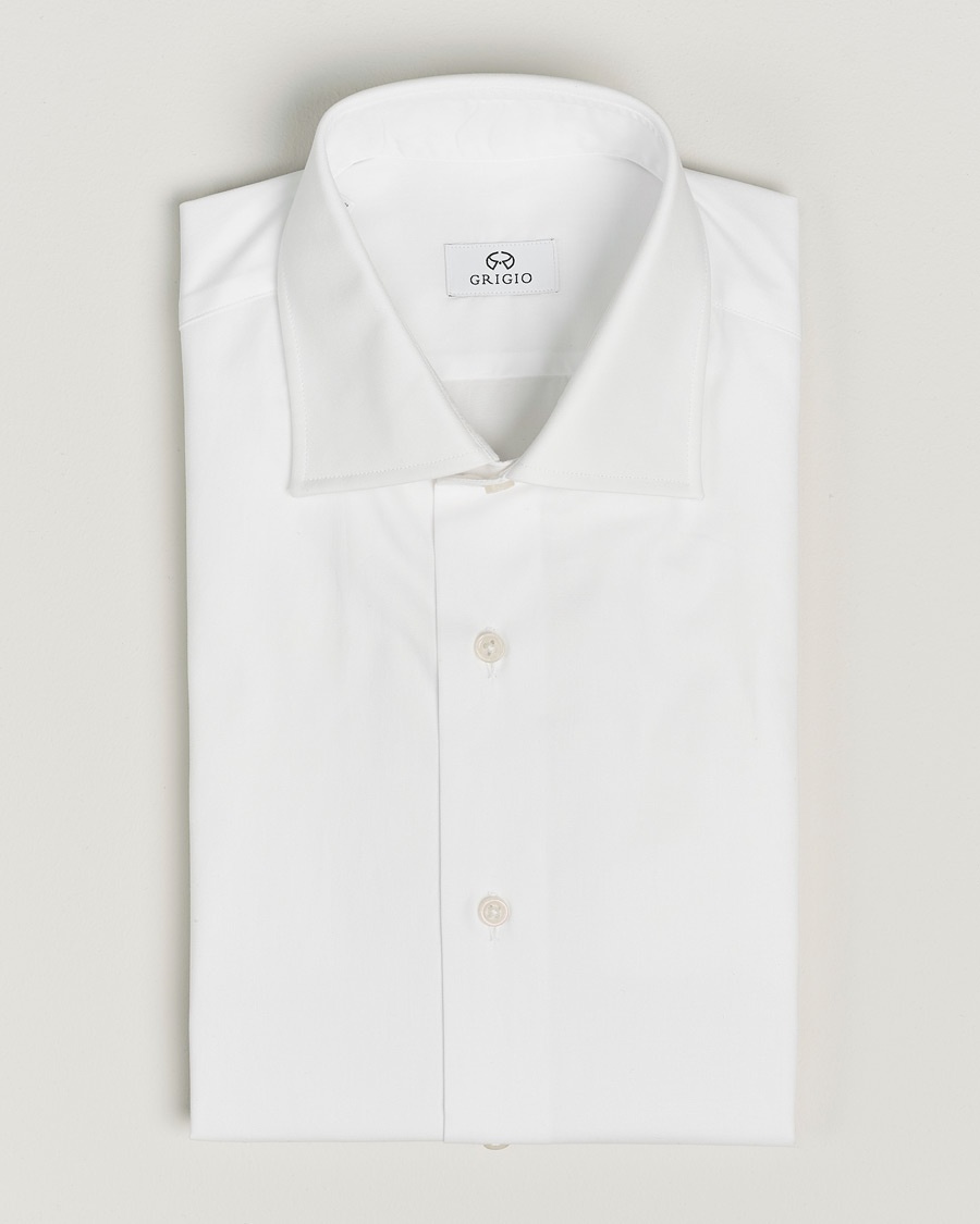 Herren | | Grigio | Cotton Twill Dress Shirt White