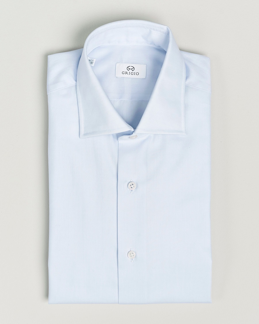 Herren | Christmas 2024 | Grigio | Cotton Twill Dress Shirt Light Blue