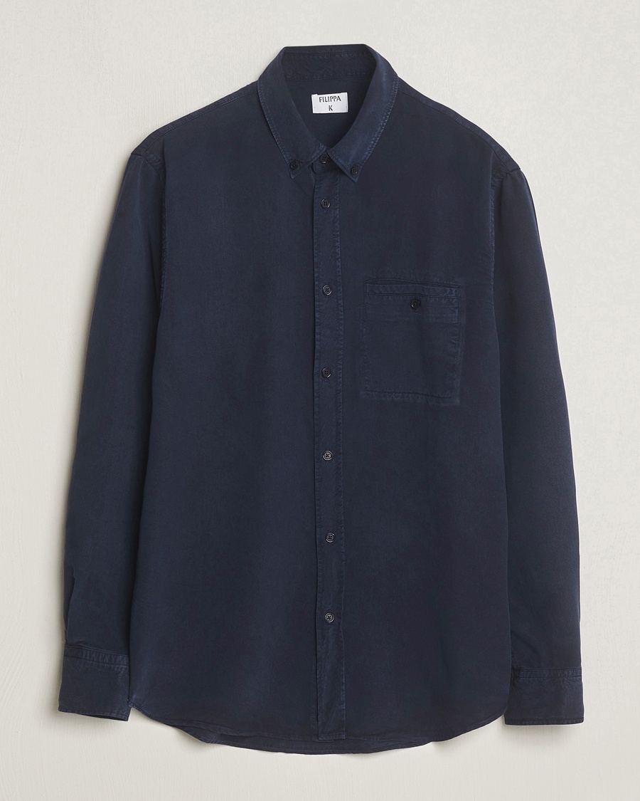 Filippa K Zachary Lyocell Shirt Navy – Blau