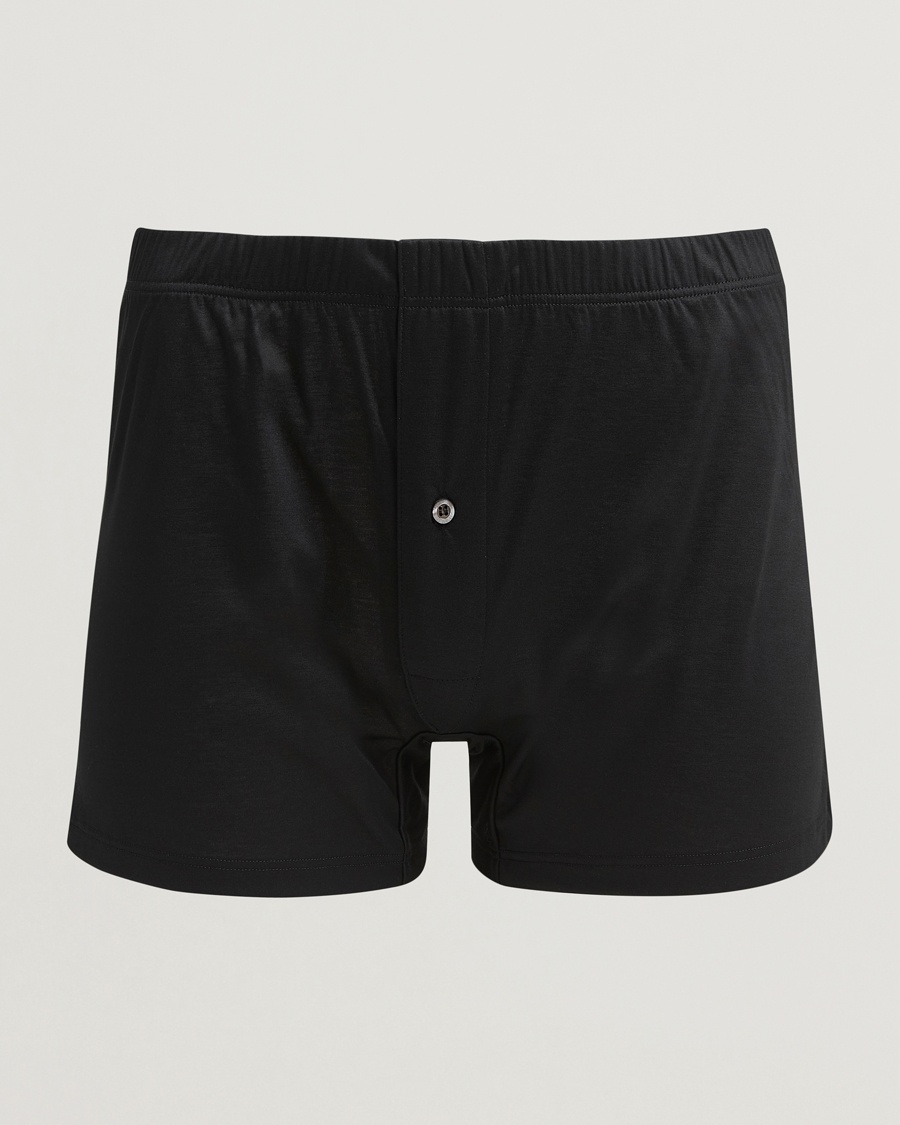 Zimmerli of Switzerland Sea island Cotton Boxer Shorts Black – Schwarz