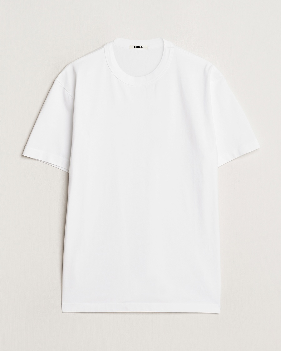 Herren | Weiße T-Shirts | Tekla | Organic Cotton Sleeping T-Shirt White