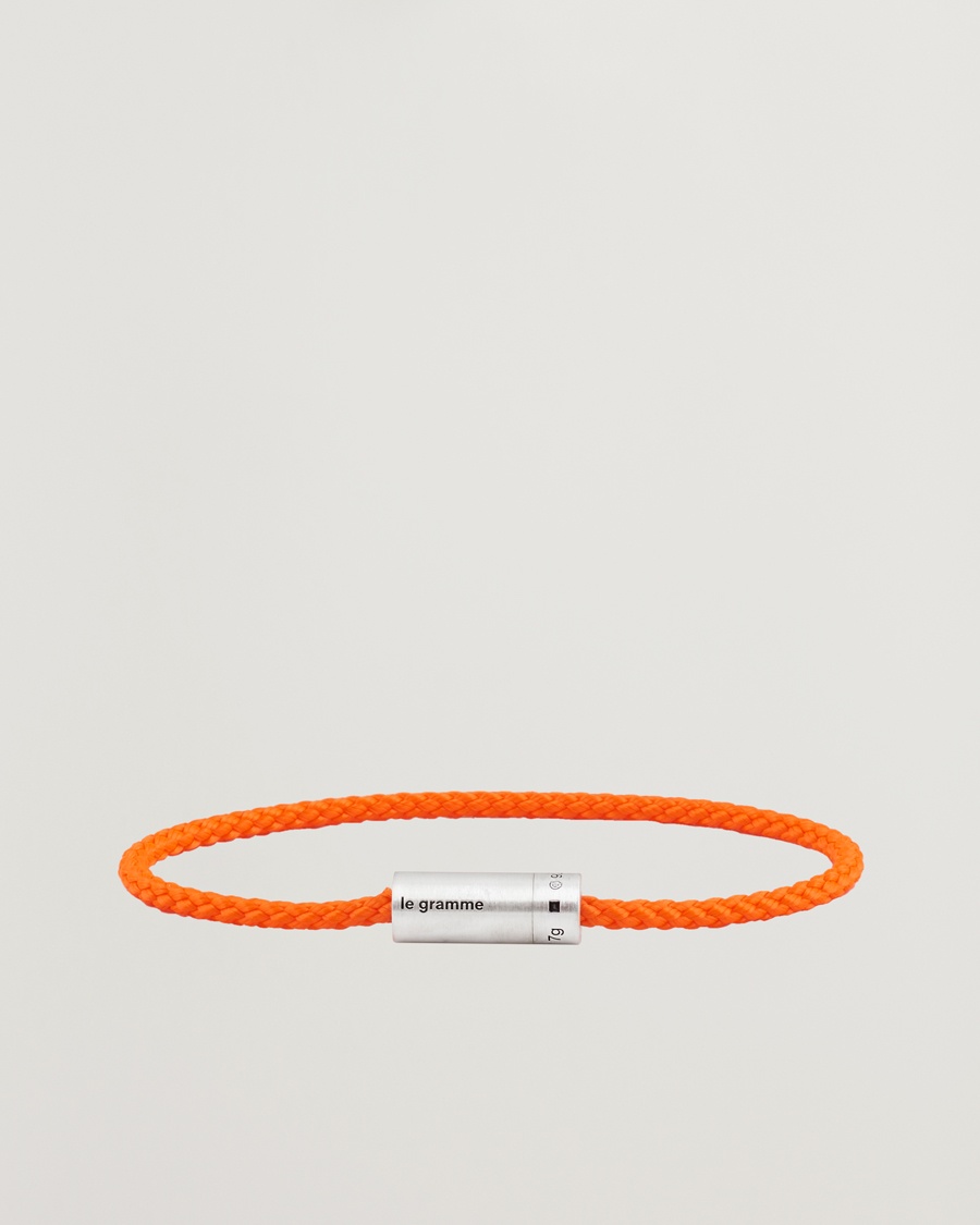 Herren | Bald auf Lager | LE GRAMME | Nato Cable Brushed Bracelet Orange/Sterling Silver 7g