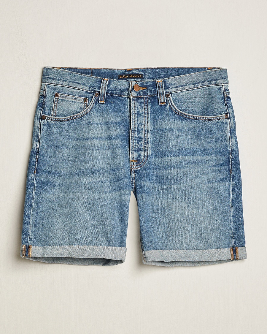 Nudie Jeans Josh Denim Shorts Blue Haze – Blau