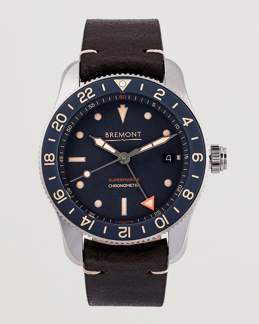 Herren | Edelstahlarmband | Bremont | Limited Edition Supermarine Ocean GMT 40mm Brown Calf